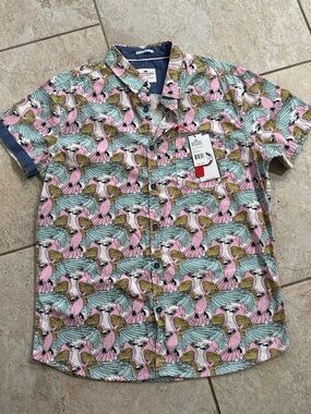 Ditch Plains Ricky Singh Men’s Bird/Parrot Shirt Button Up Size Large NEW
